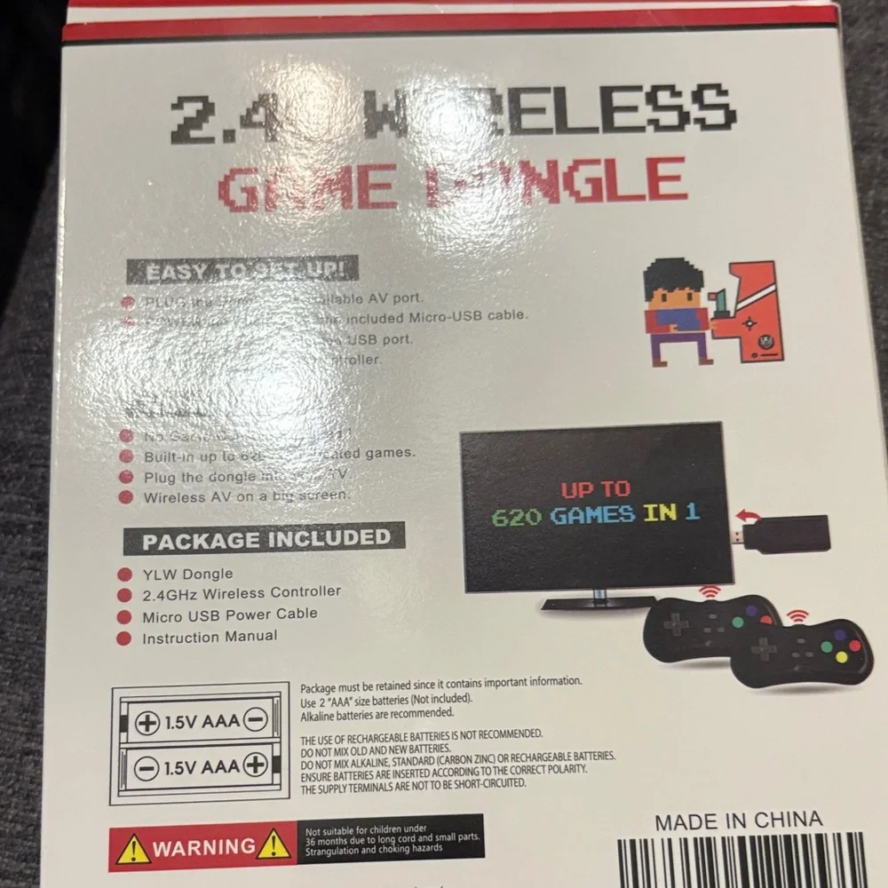 2.4G Wireless Game Dongle with Black Controllers